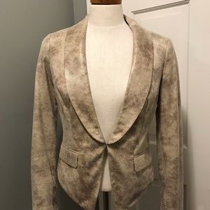 INC asymmetric faux snake skin blazer, small